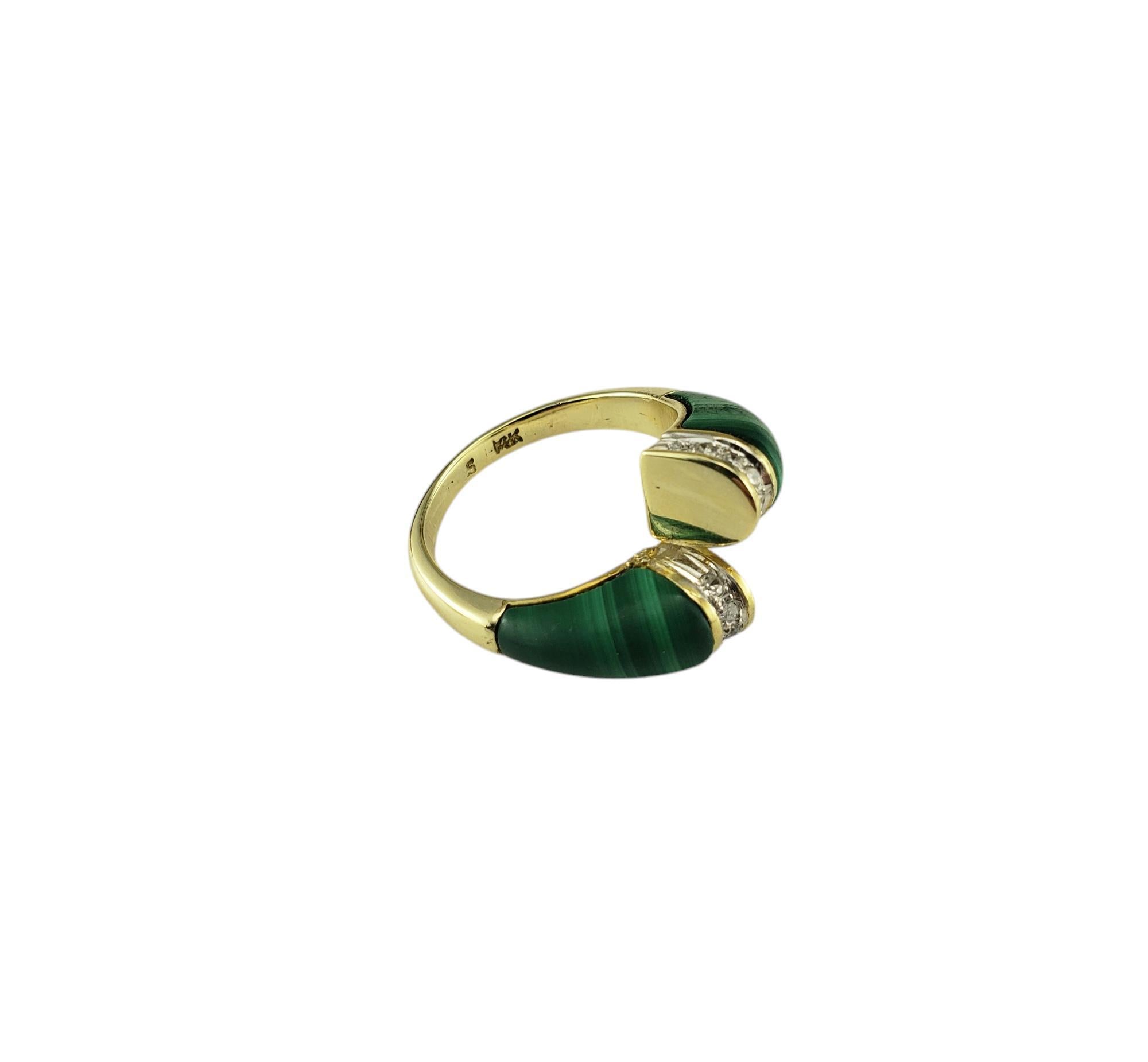 Mixed Cut 14 Karat Yellow Gold Malachite and Diamond Ring Size 7 #20276 For Sale