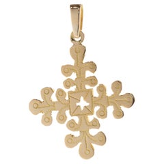 18 Karat Yellow Gold Maltese Cross Pendant