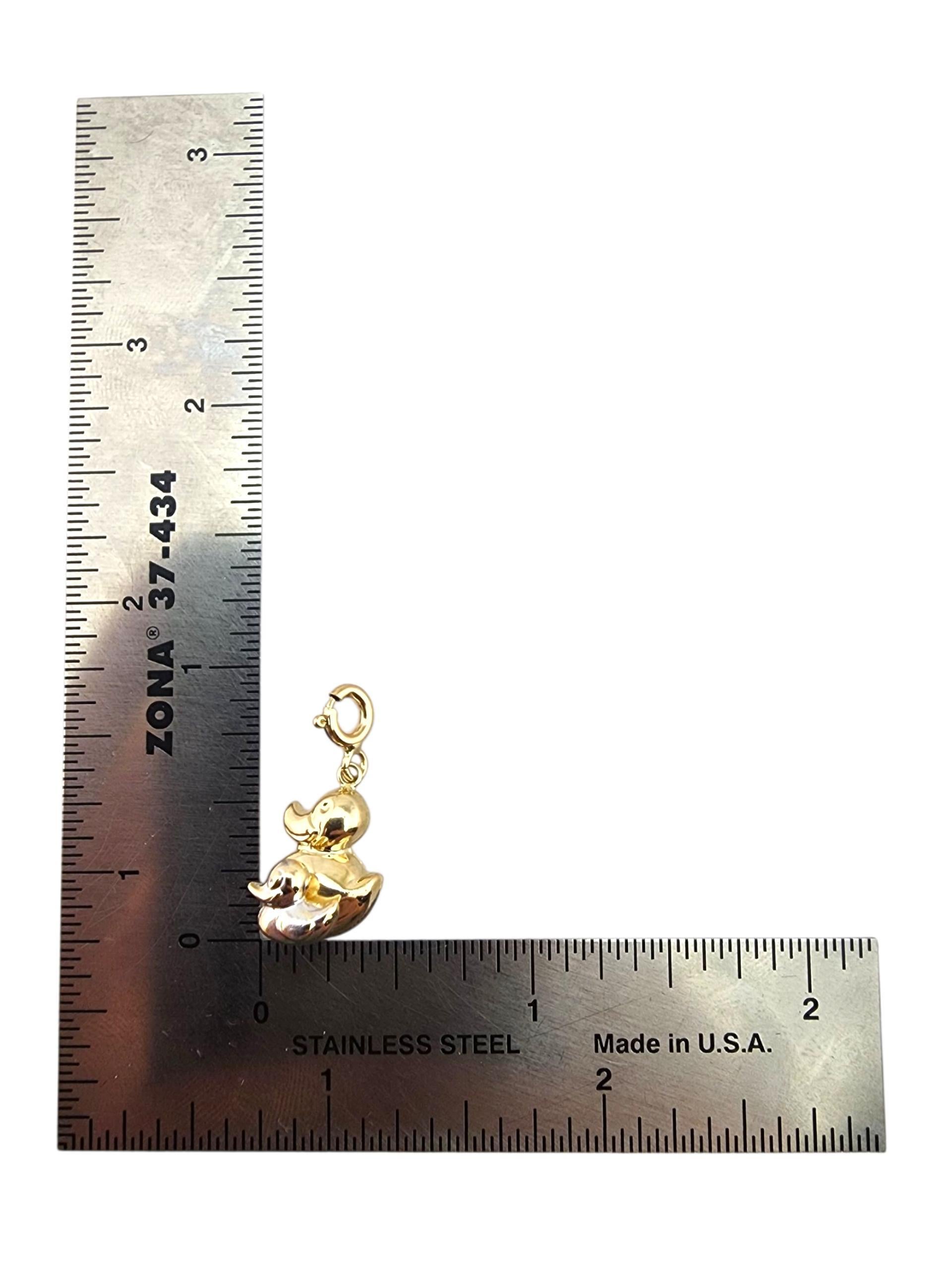 Charm in oro giallo 14 carati con mamma e bambino d'anatra #23267 in vendita 3
