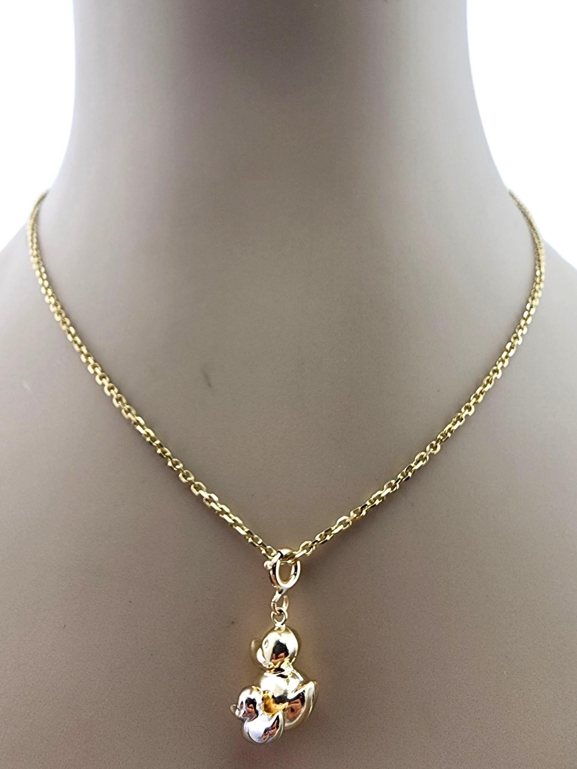 Charm in oro giallo 14 carati con mamma e bambino d'anatra #23267 in vendita 4