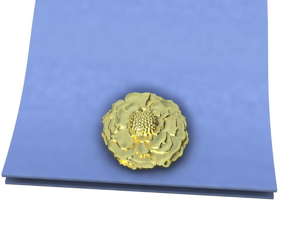 14 Karat Yellow Gold Marigold Cufflinks In New Condition For Sale In New York, NY