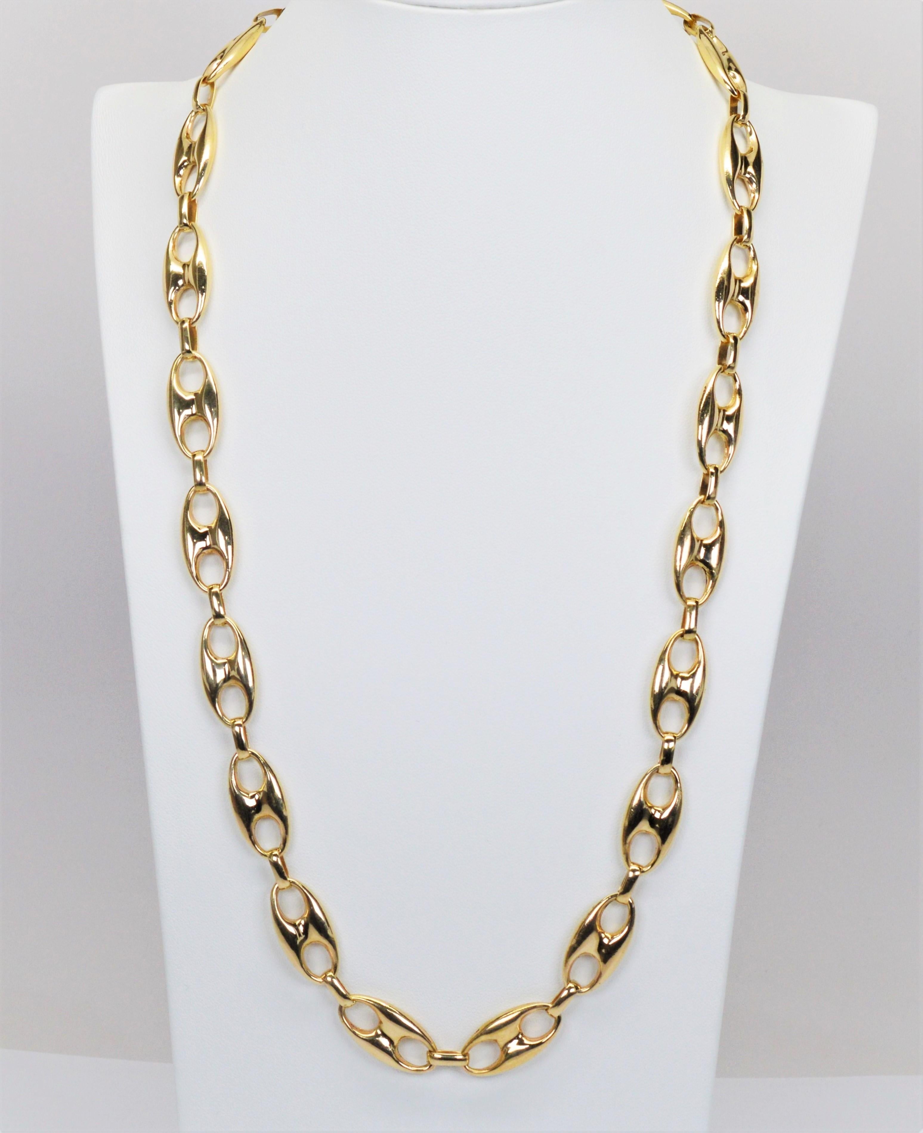 14 Karat Gelbgold Mariner Kette Gliederhalskette im Zustand „Hervorragend“ in Mount Kisco, NY