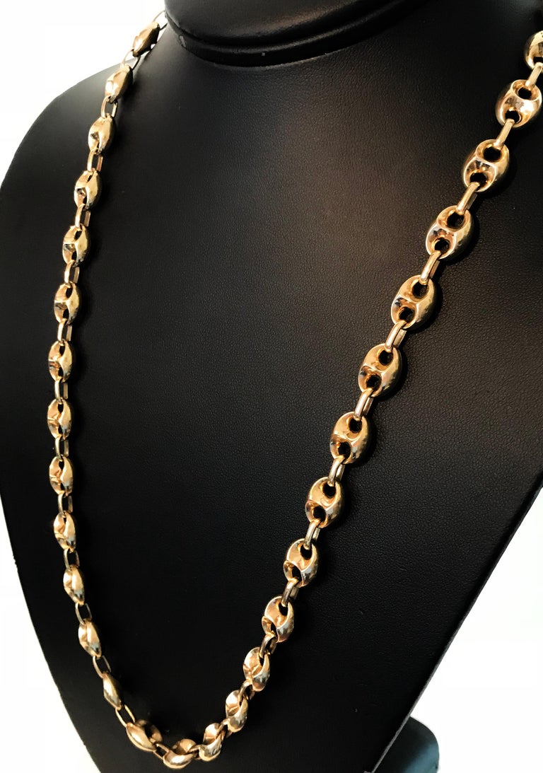 14 Karat Yellow Gold Mariner Link Style Chain Necklace at 1stDibs 14k