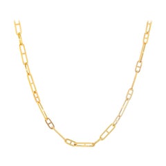 14 Karat Yellow Gold Mariner Link with Bar Chain Necklace