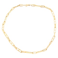 14 Karat Yellow Gold Mariner Link with Bar Chain Necklace