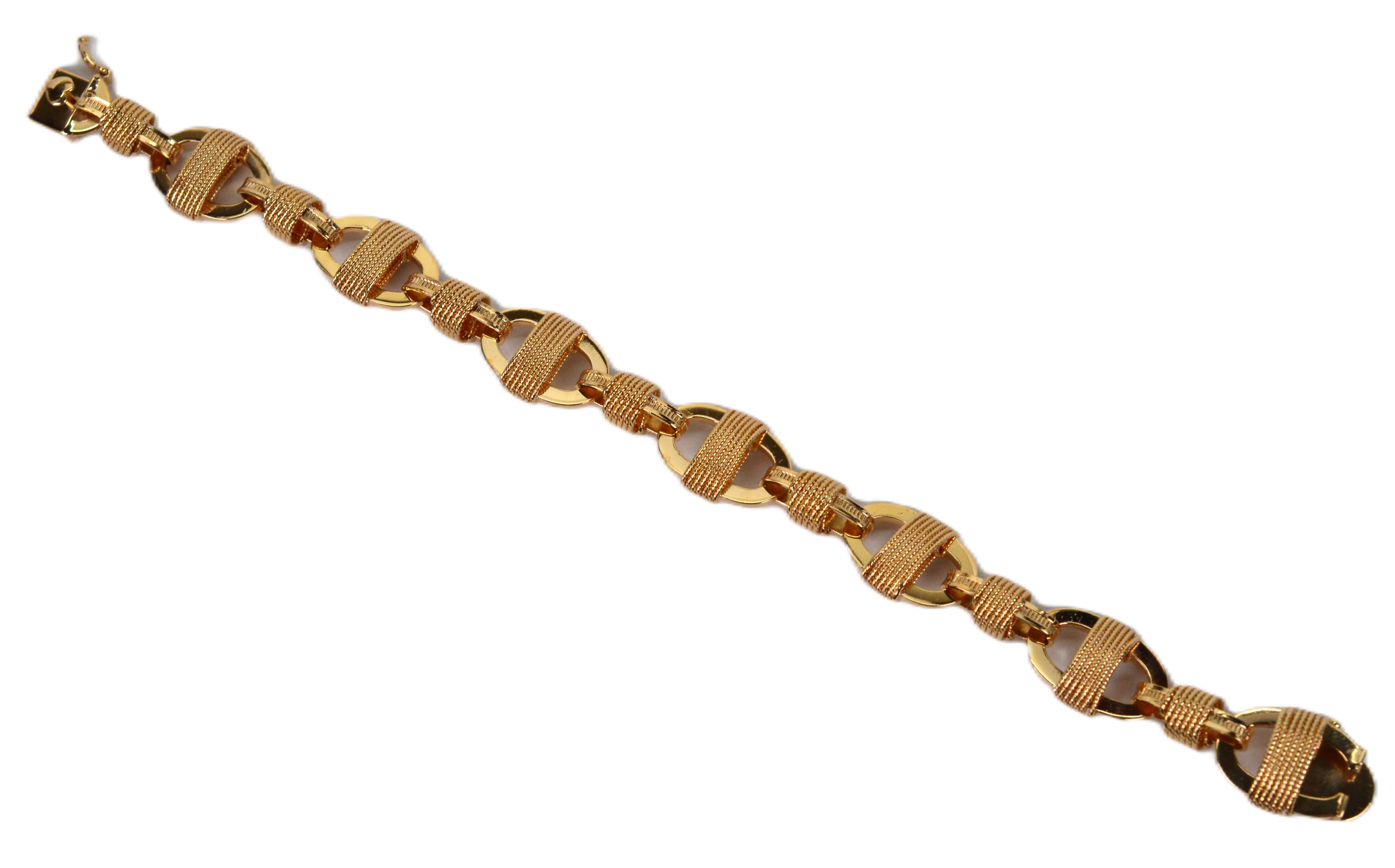 De las mujeres Pulsera de eslabones ovalados estilo marino de oro amarillo de 14 quilates en venta