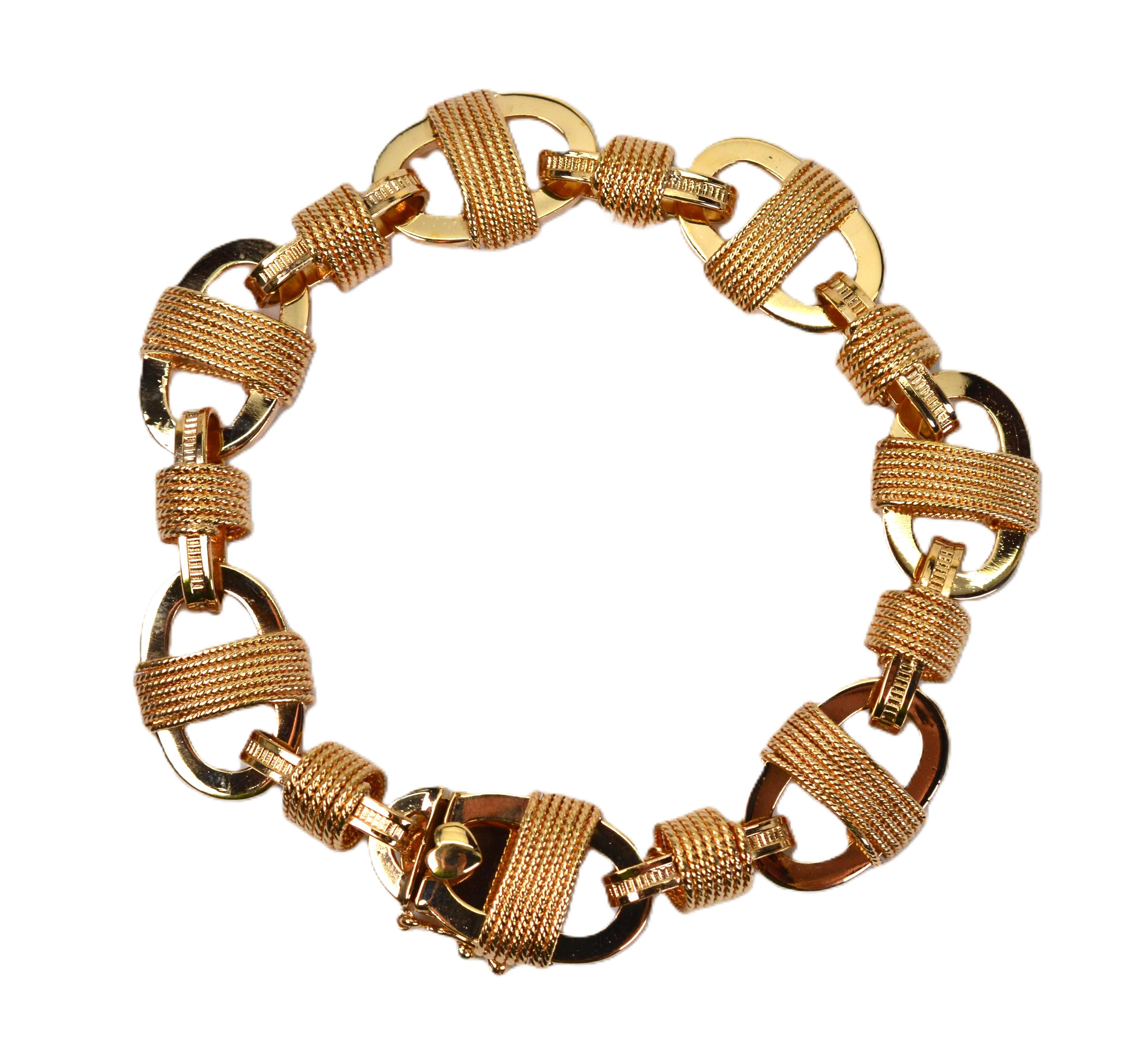 Pulsera de eslabones ovalados estilo marino de oro amarillo de 14 quilates en venta 3