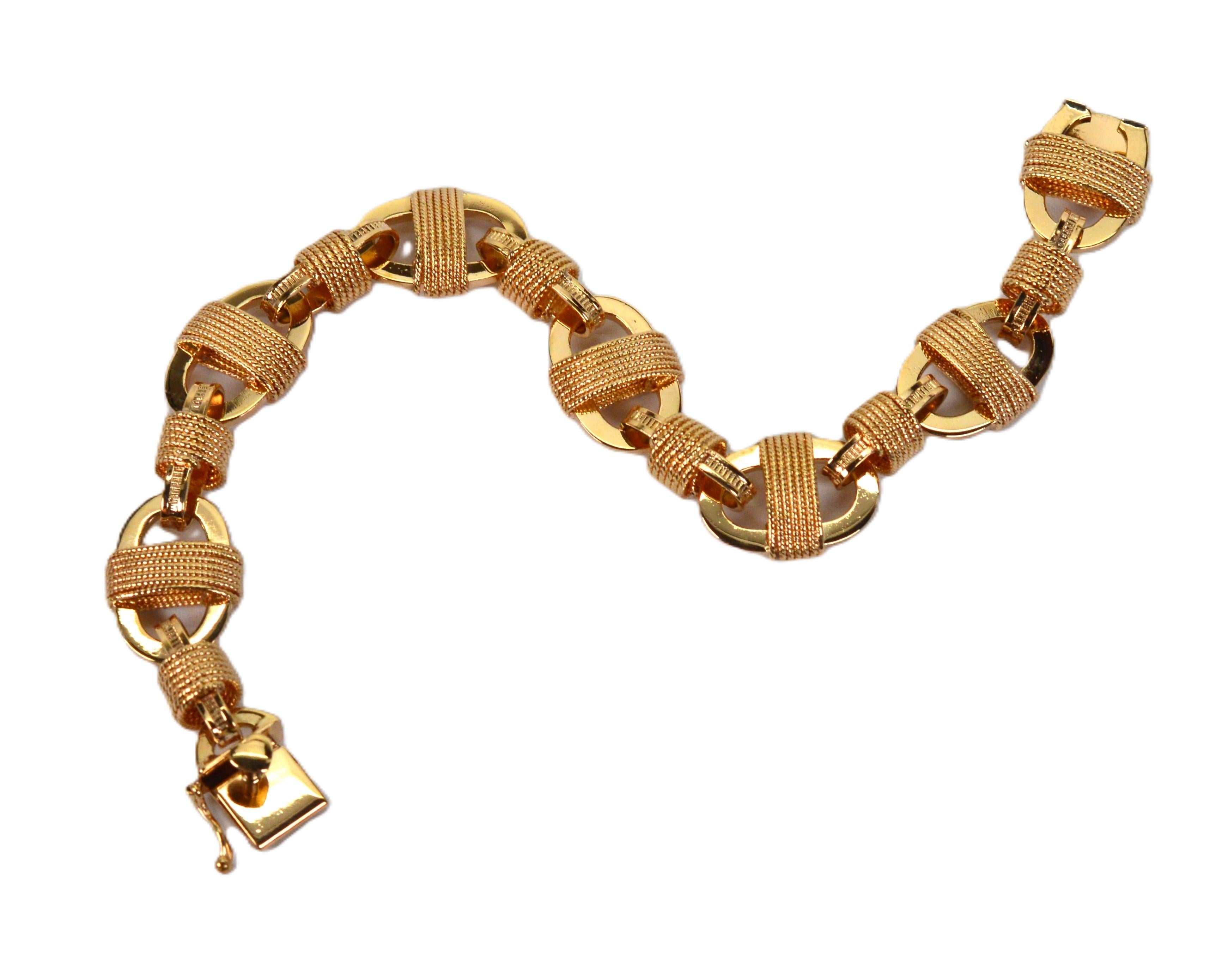 Pulsera de eslabones ovalados estilo marino de oro amarillo de 14 quilates en venta 4