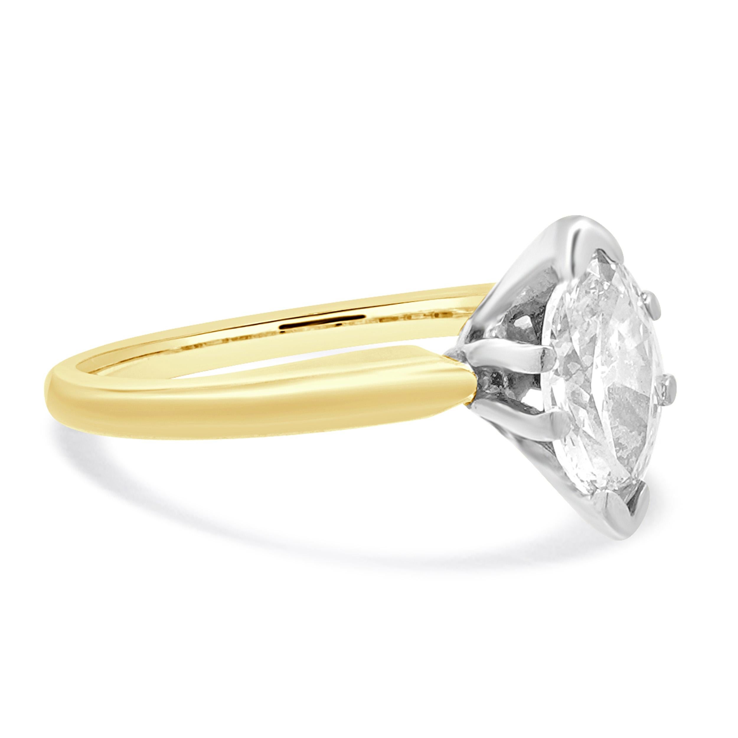 Bague de fiançailles en or jaune 14 carats avec solitaire à diamant en forme de marquise Excellent état - En vente à Scottsdale, AZ