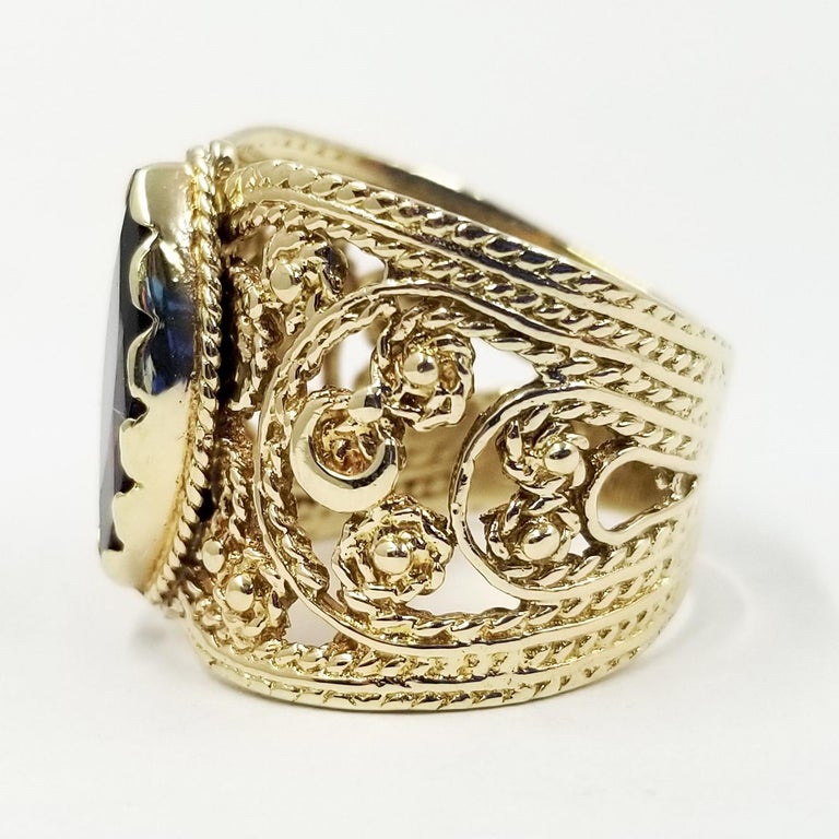 Garnet & Tsavorite 14k Gold Revel Cigar Band Ring