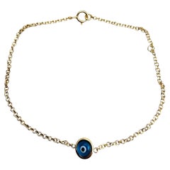14 Karat Yellow Gold Mati Evil Eye Bracelet #23686