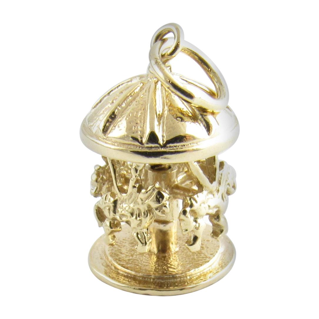 14 Karat Yellow Gold Mechanical Carousel Charm