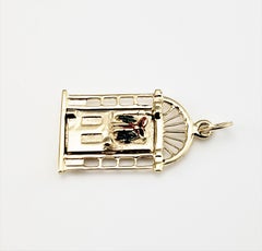 14 Karat Yellow Gold Mechanical Christmas Door Charm