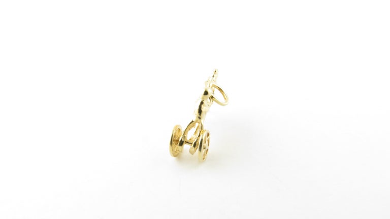 14 Karat Yellow Gold Mechanical Harness Horse Racing Charm at 1stDibs
