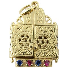14 Karat Yellow Gold Mechanical Judaica Arc/Torah Charm