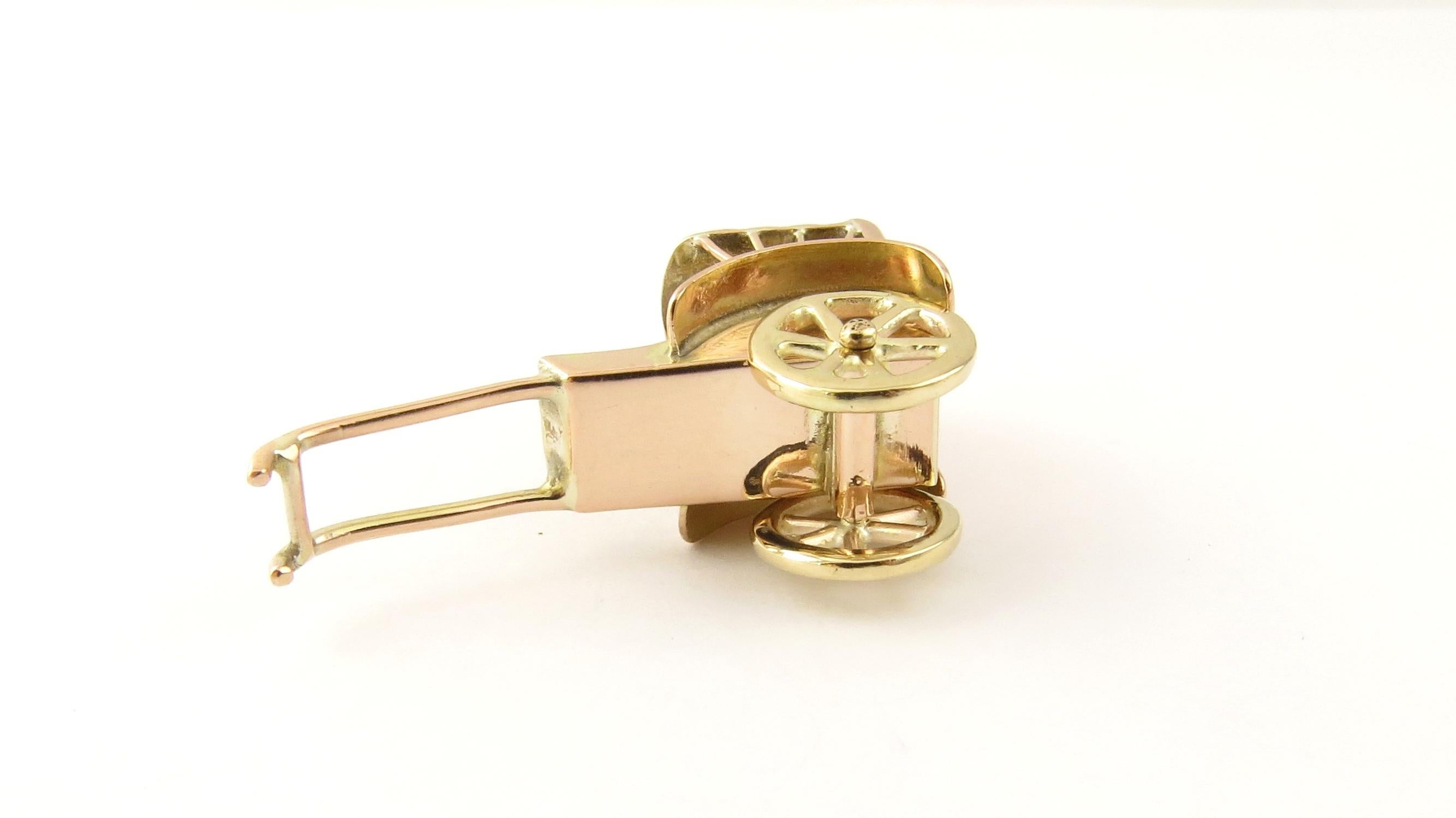 Women's 14 Karat Yellow Gold Mechanical Rickshaw Charm