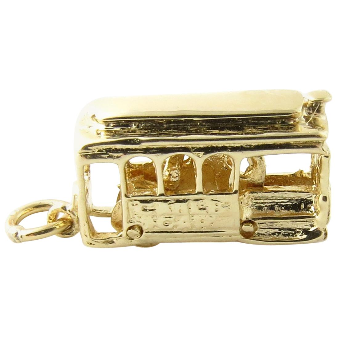 14 Karat Yellow Gold Mechanical San Francisco Cable Car Charm