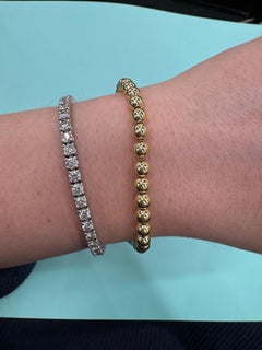 14 Karat Yellow Gold Medium Beaded Ball Chain Bracelet 5 MM 5.07 Grams