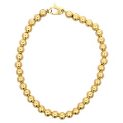 14 Karat Yellow Gold Medium Beaded Ball Chain Bracelet 5 MM 5.07 Grams