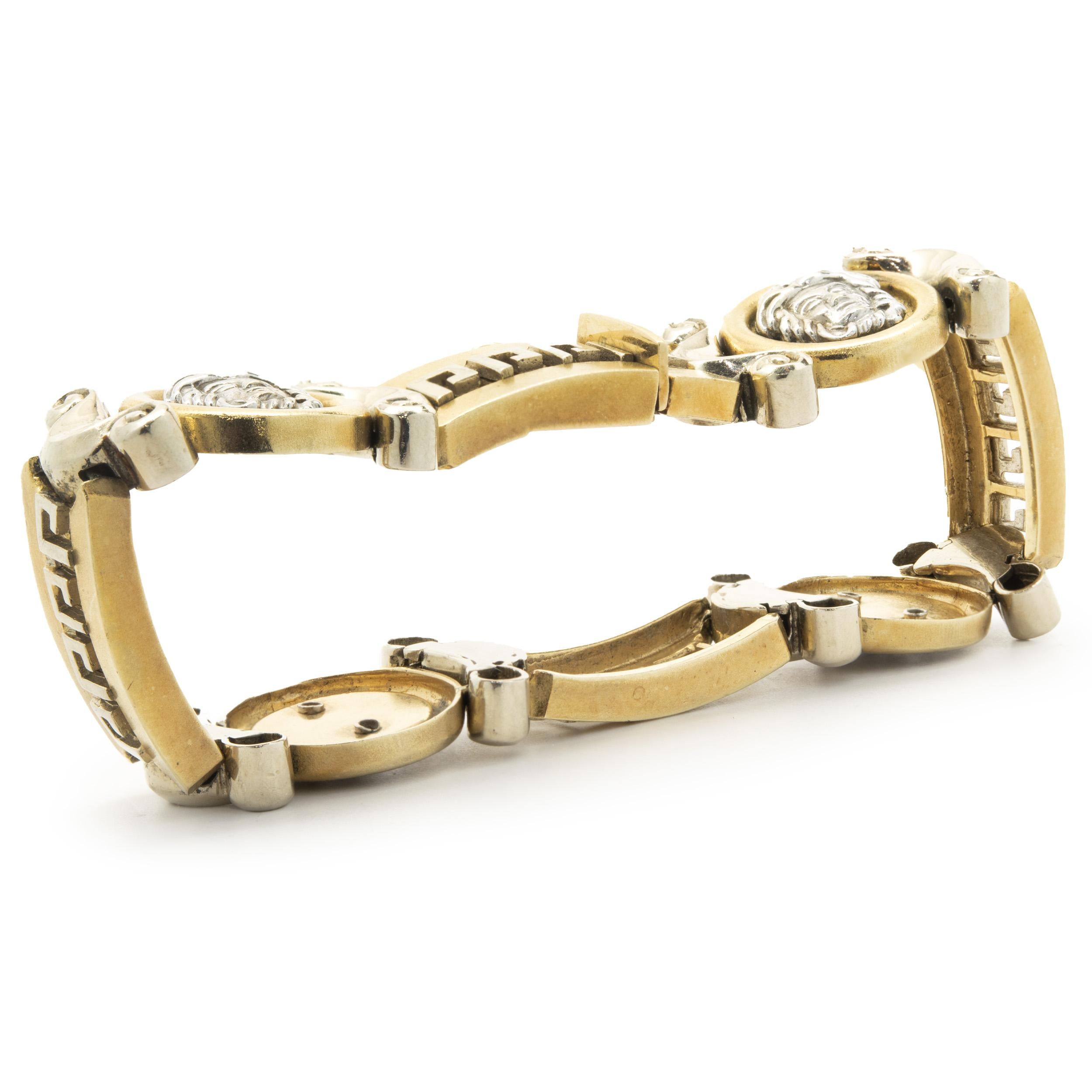 14k gold greek key bracelet