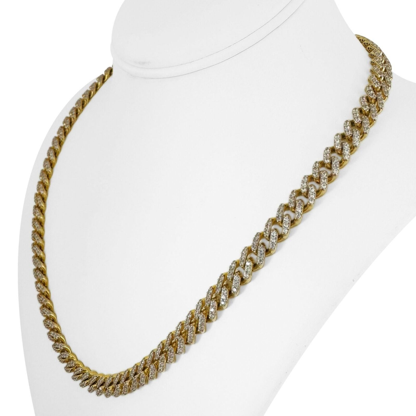 14k Yellow Gold 37.8g Men's Cubic Zirconia 8mm Cuban Link Chain Necklace 20