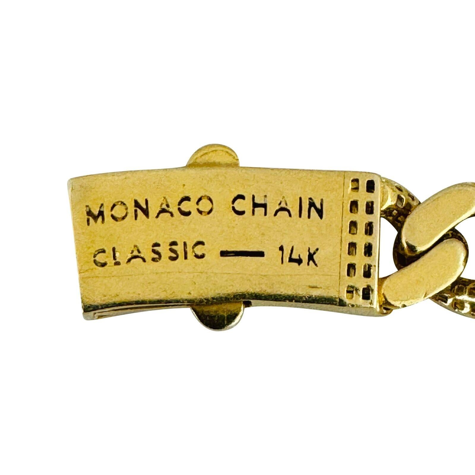 14 Karat Yellow Gold Men's Cubic Zirconia Cuban Link Chain Necklace For Sale 4