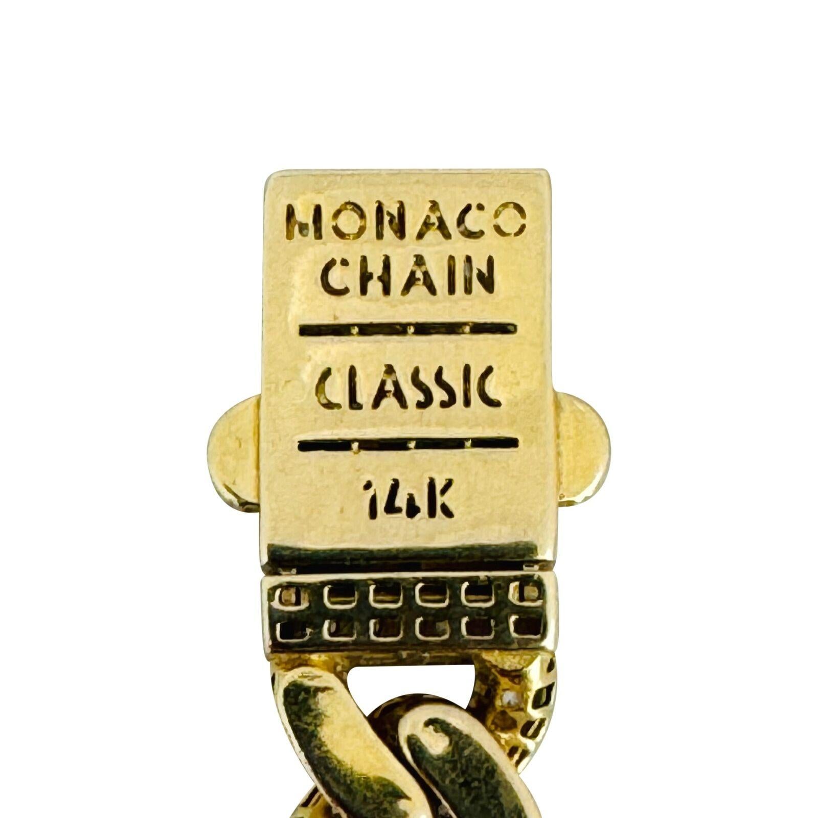 14 Karat Yellow Gold Men's Cubic Zirconia Cuban Link Chain Necklace  For Sale 4