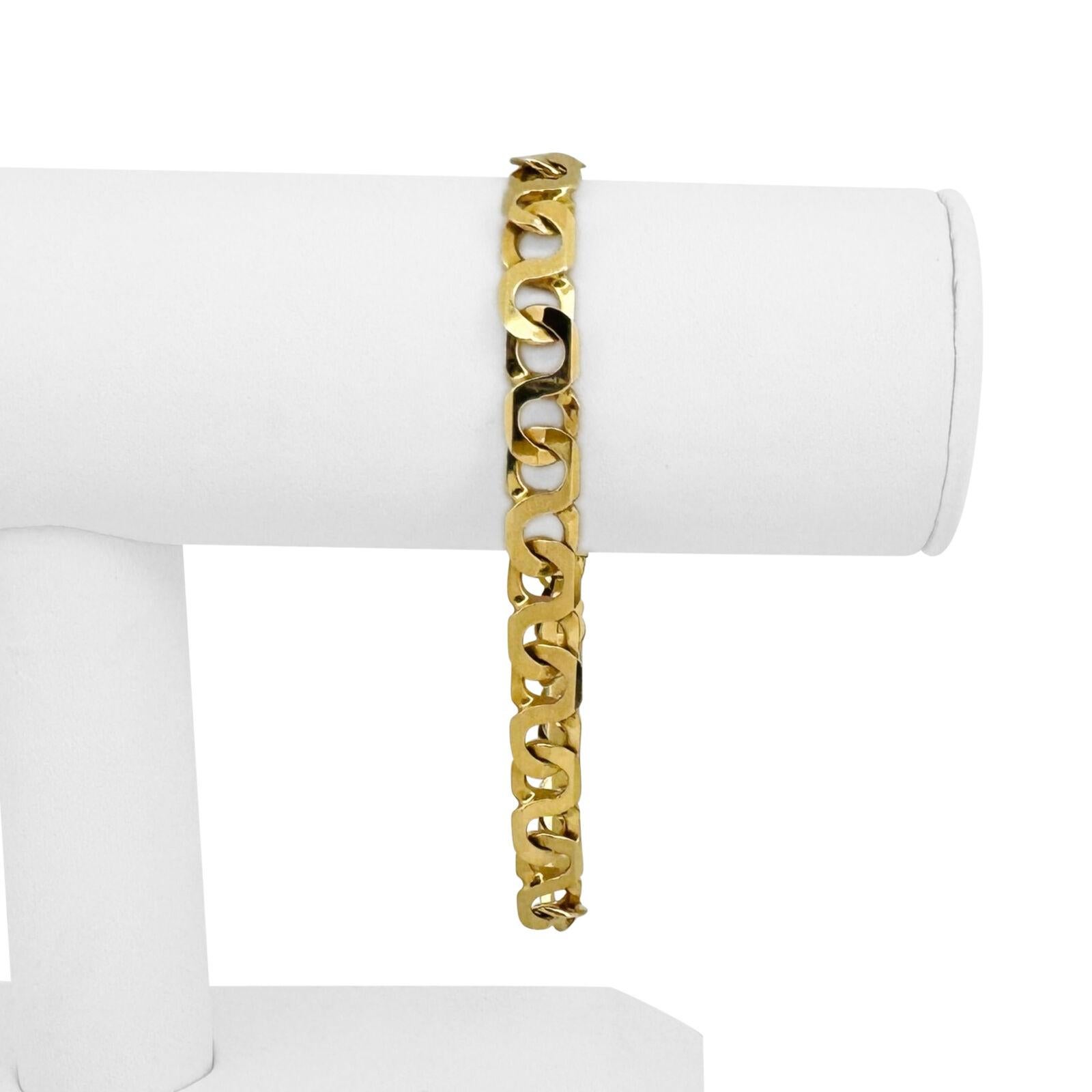 14k Gelbgold 18.9g Herren 7.5mm Abbildung 8 Curb Link Armband Italien 8.25