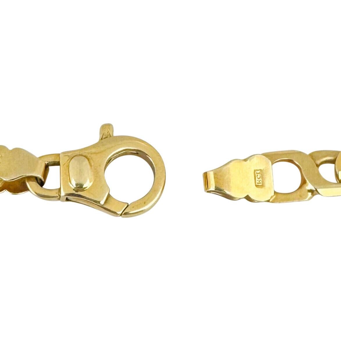 14 Karat Gelbgold Herren Figur 8 Curb Gliederarmband Italien 1