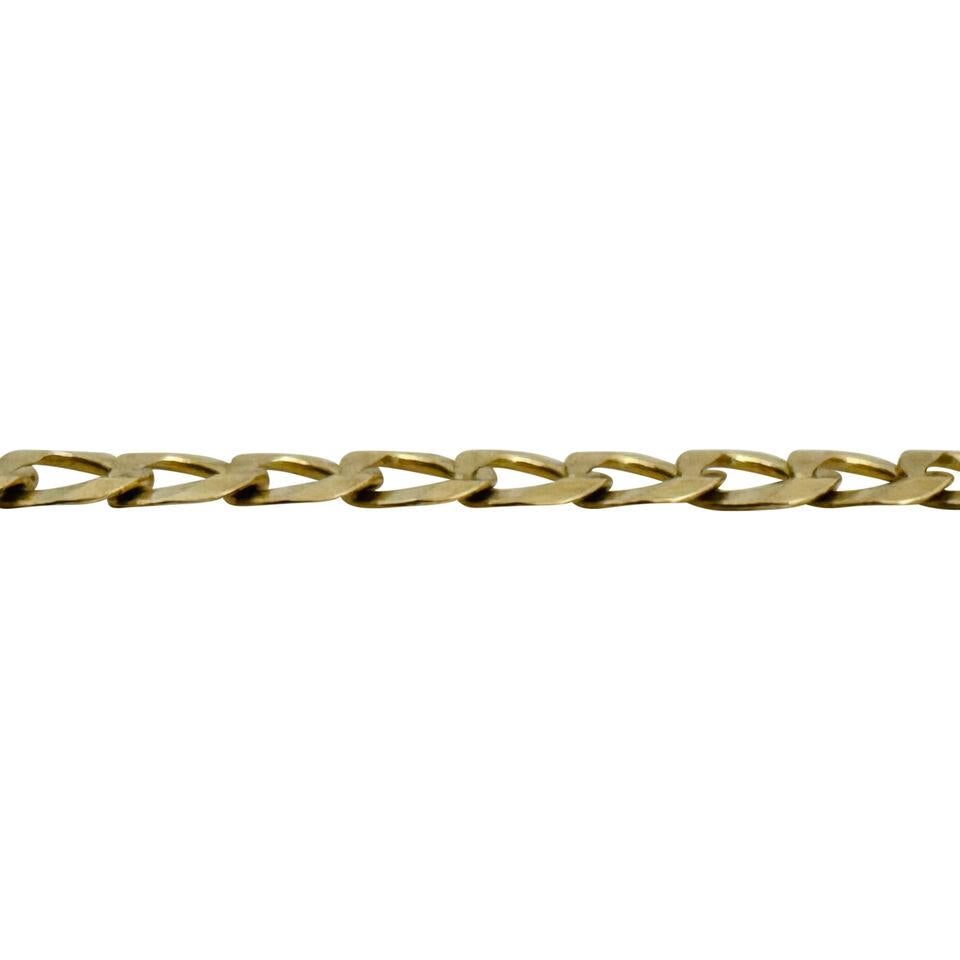 14 Karat Yellow Gold Men's Hollow Curb Link Chain Necklace  For Sale 1