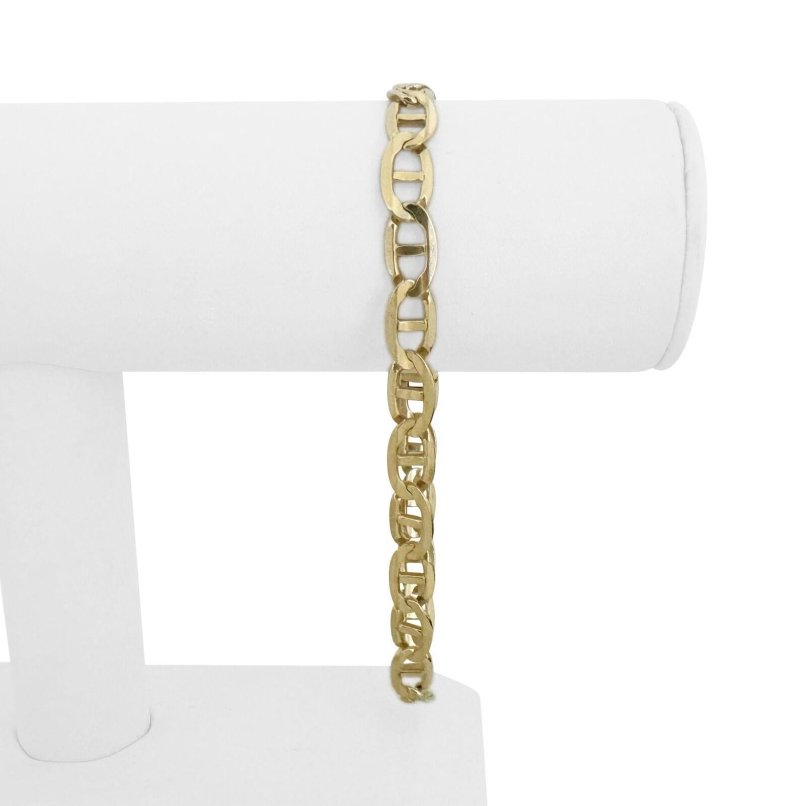 14k Gelbgold 16g Herren poliert 7mm Mariner Link Armband Italien 9,25