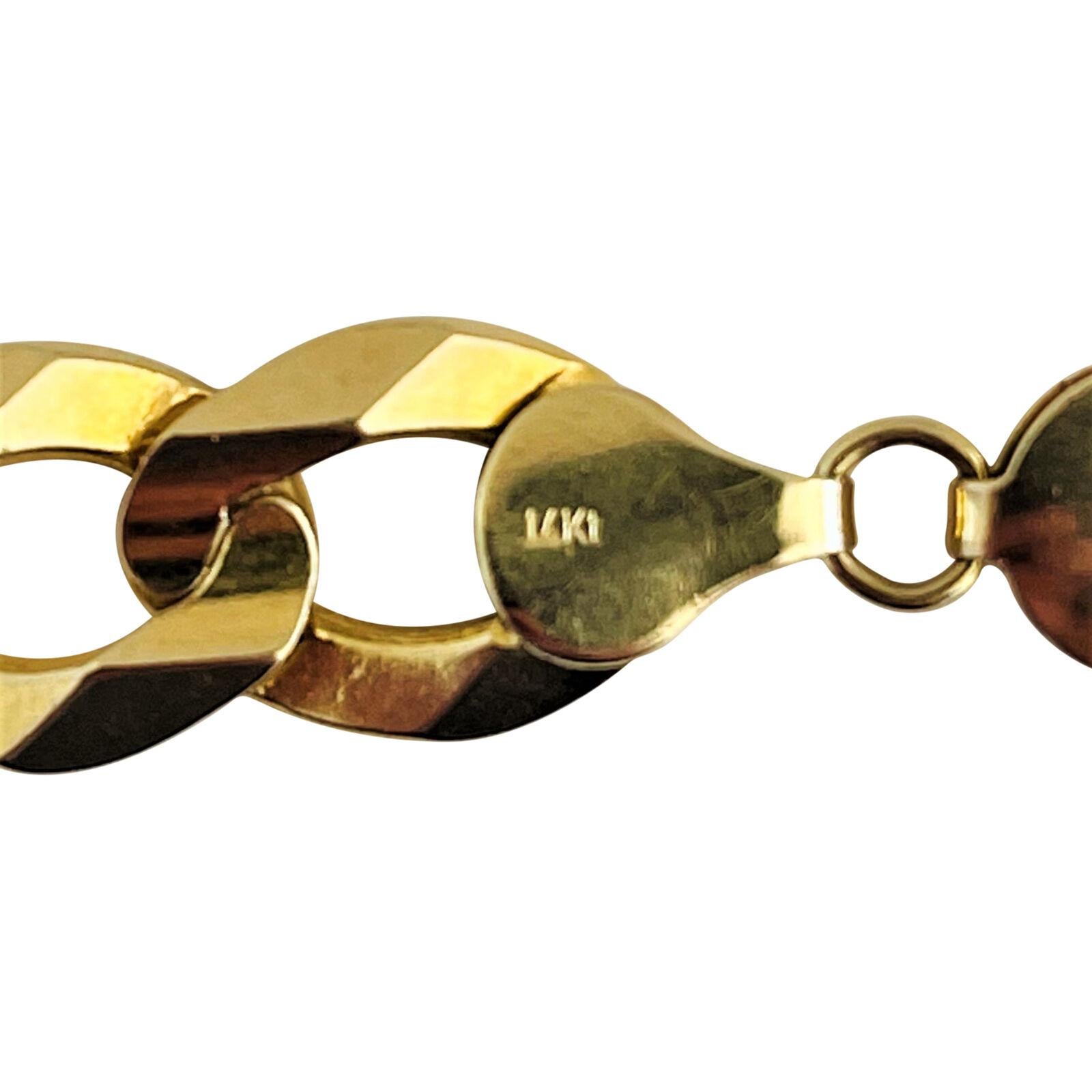 14 Karat Yellow Gold Men's Semi Solid Curb Link Bracelet  1