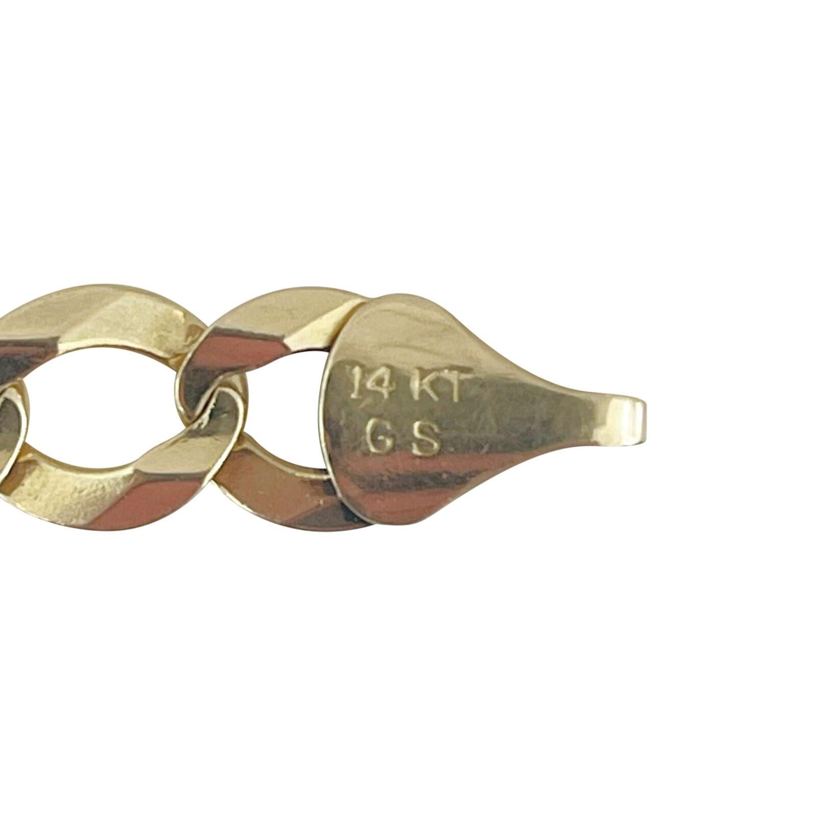 14 Karat Yellow Gold Men's Semi Solid Curb Link Bracelet 2
