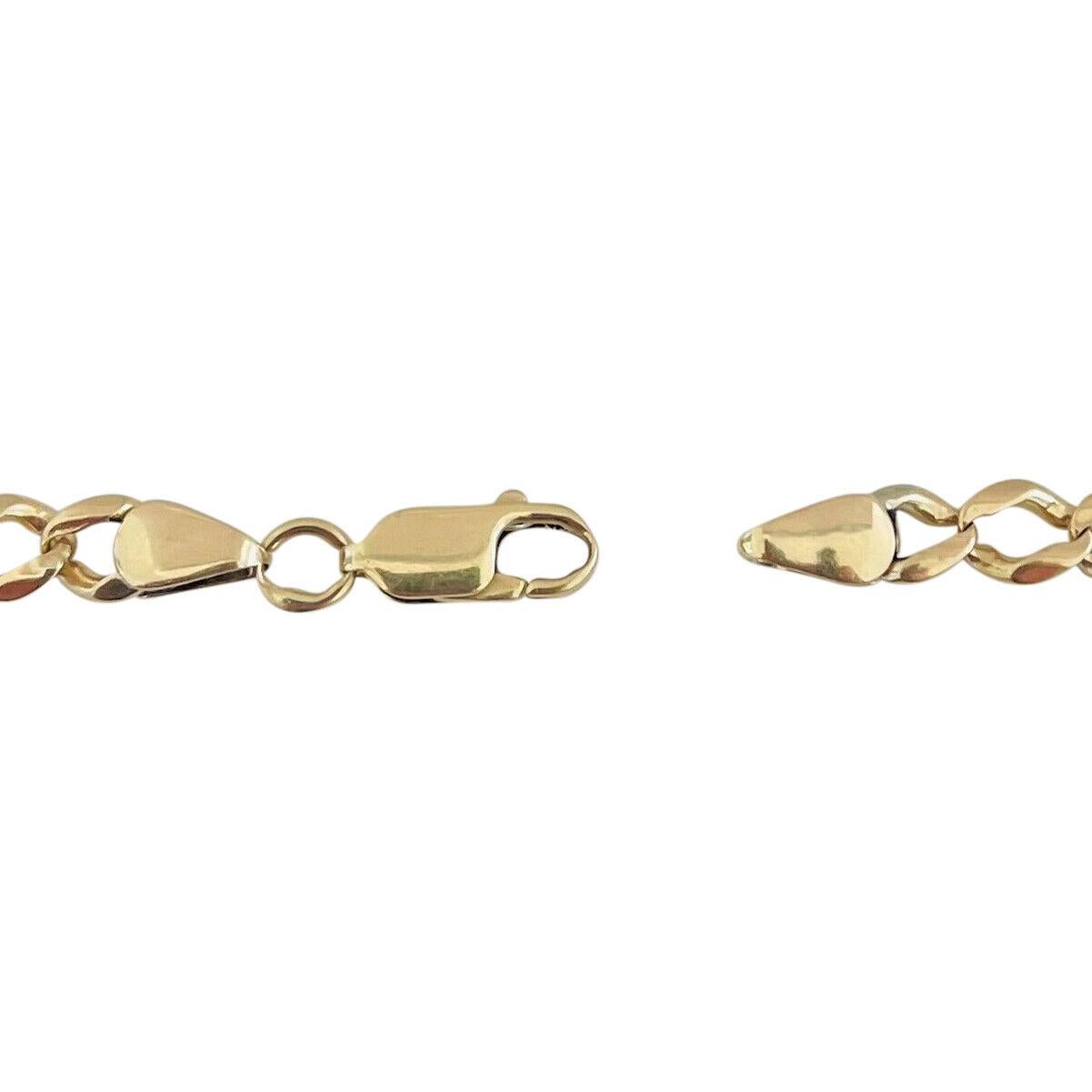 14 Karat Yellow Gold Men's Semi Solid Curb Link Chain Bracelet  1