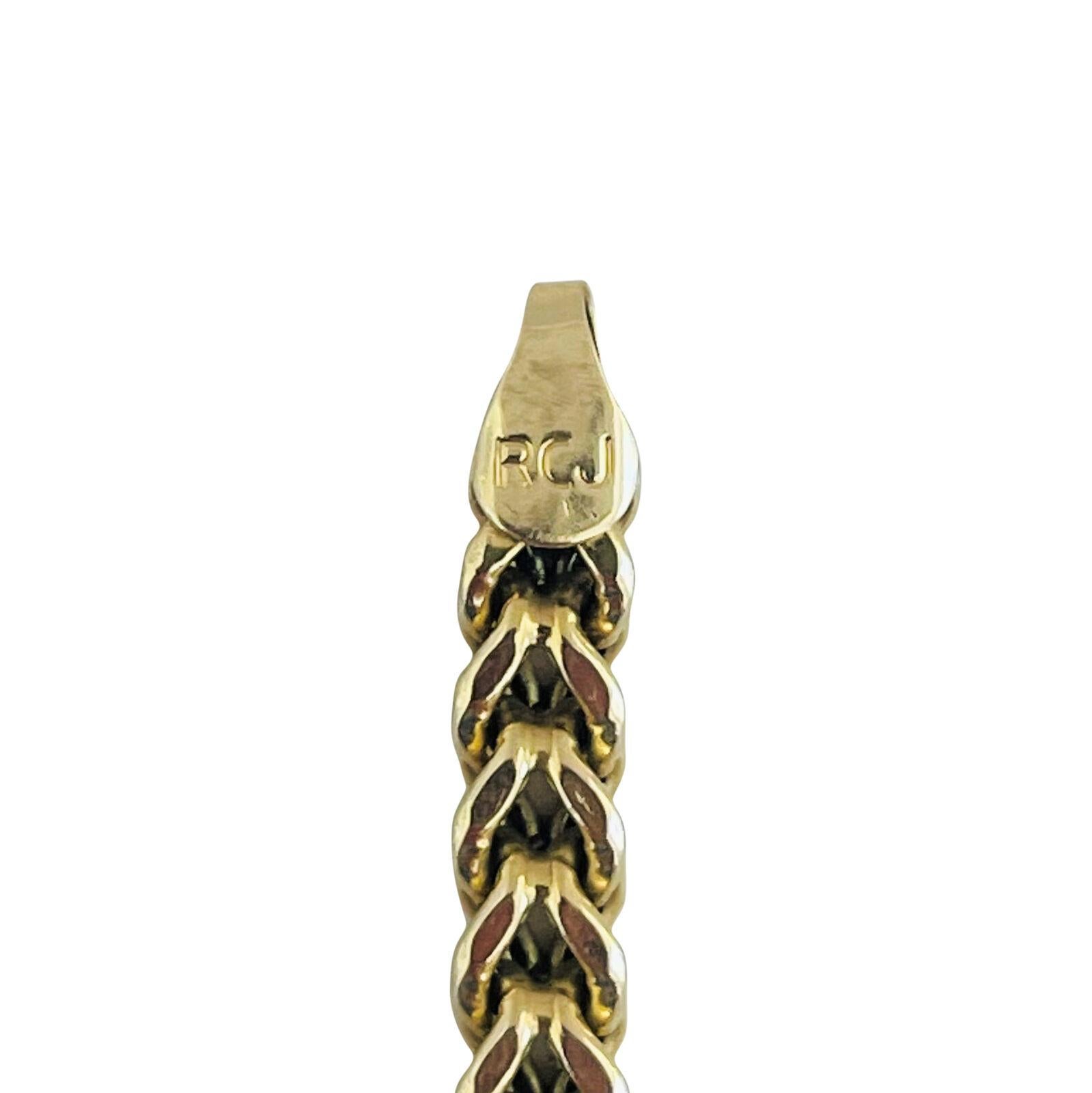 14 Karat Yellow Gold Men's Squared Franco Link Chain Bracelet 3