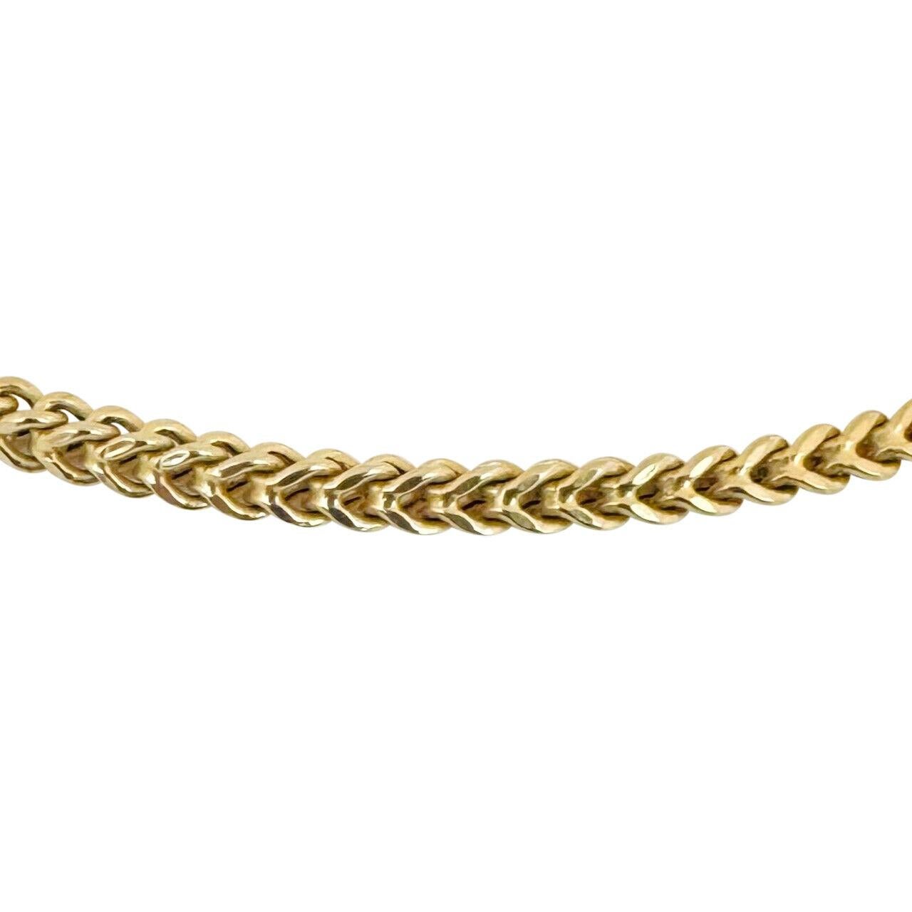 14 Karat Yellow Gold Men's Squared Franco Link Chain Necklace  In Good Condition In Guilford, CT