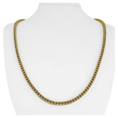 14 Karat Yellow Gold Men's Squared Franco Link Chain Necklace 