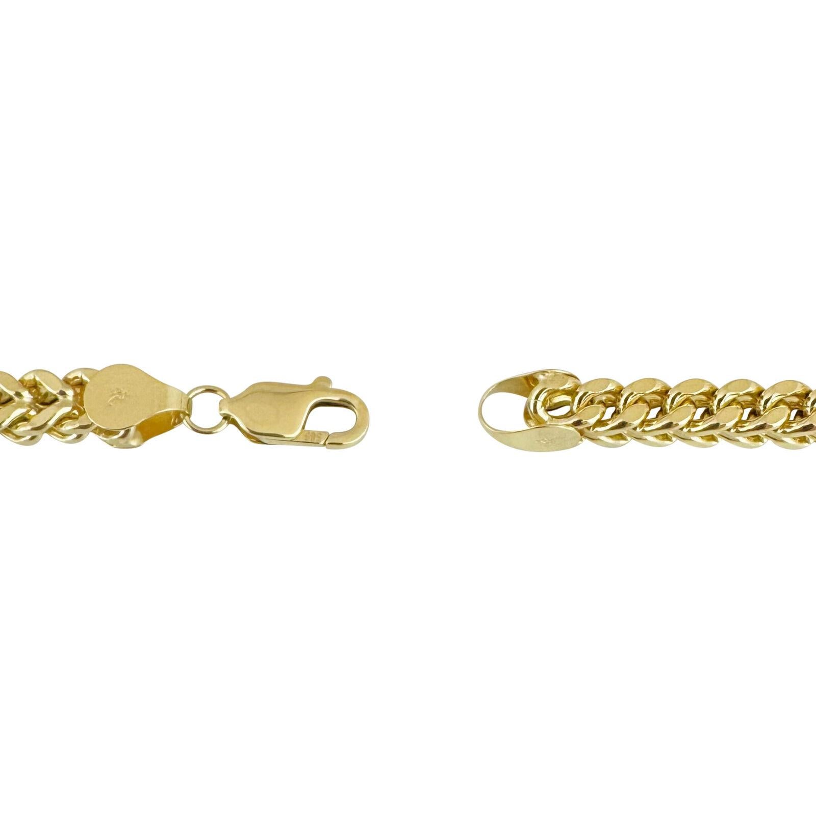 14 Karat Gelbgold Herren Halskette mit quadratischer Franco Link Kette im Angebot 3