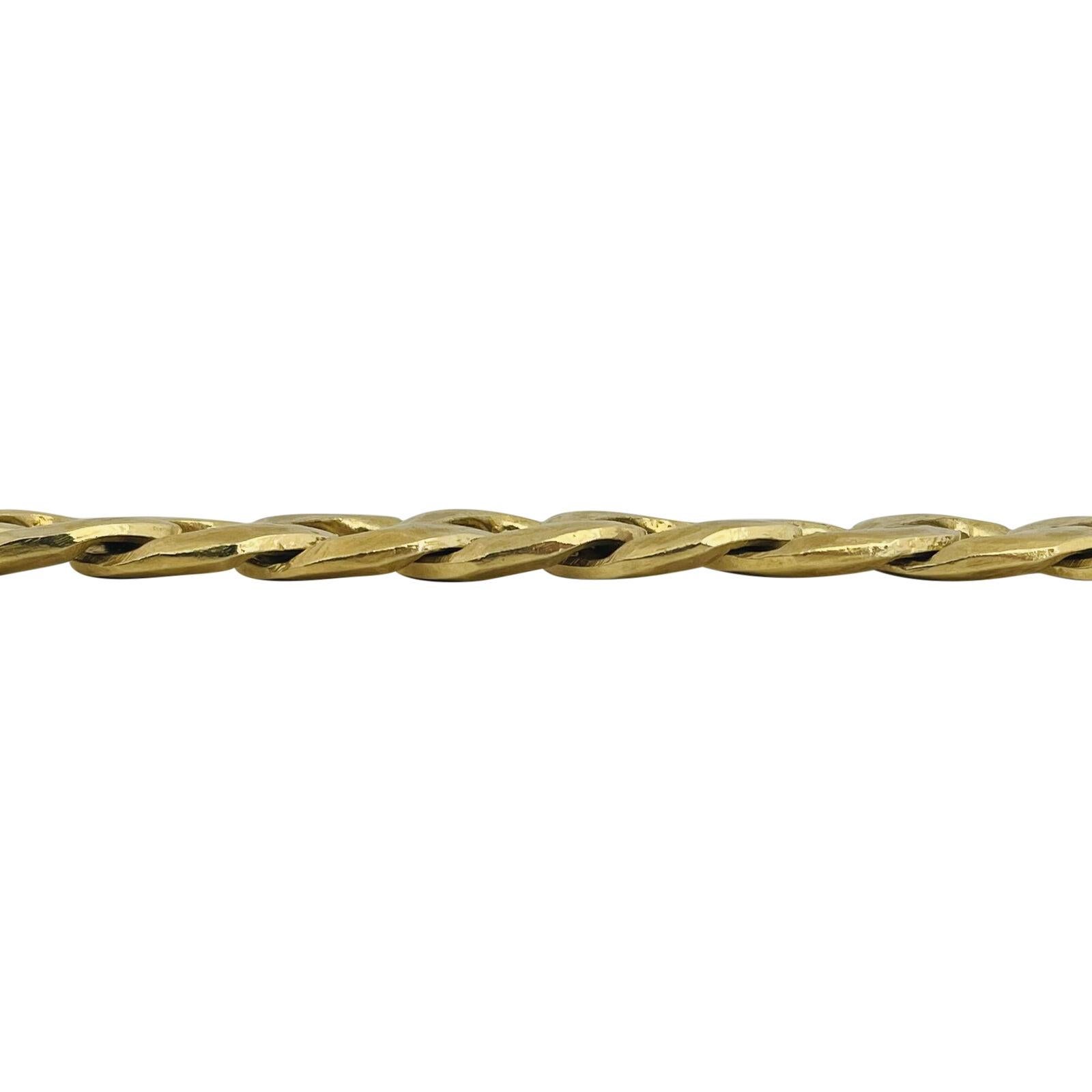14 Karat Yellow Gold Men's Vintage Curb Link Bracelet In Good Condition In Guilford, CT