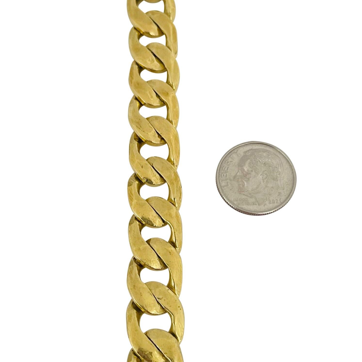 14 Karat Yellow Gold Men's Vintage Curb Link Bracelet 1
