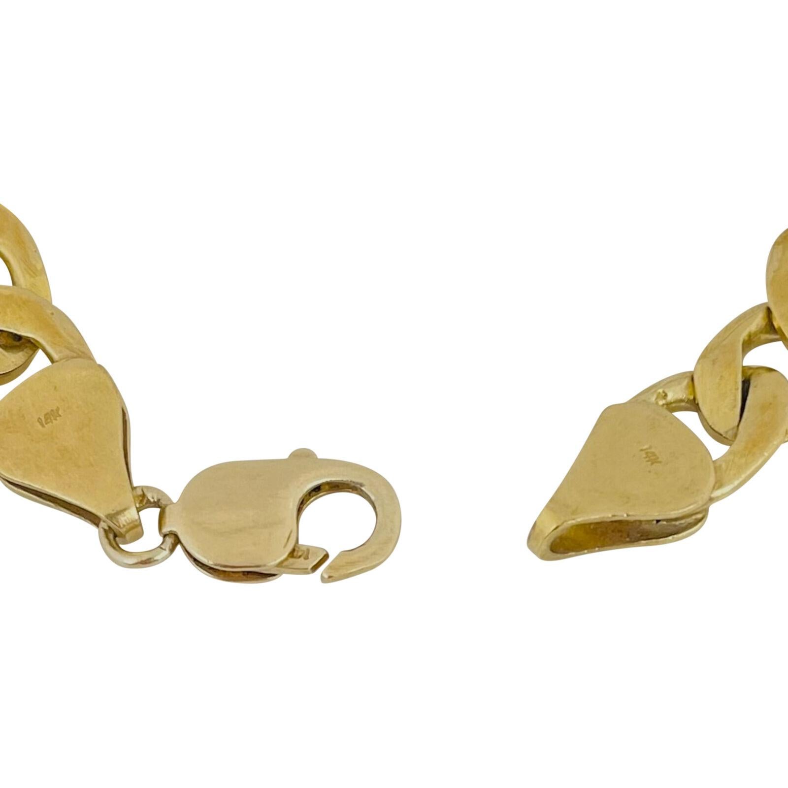 14 Karat Yellow Gold Men's Vintage Curb Link Bracelet 2