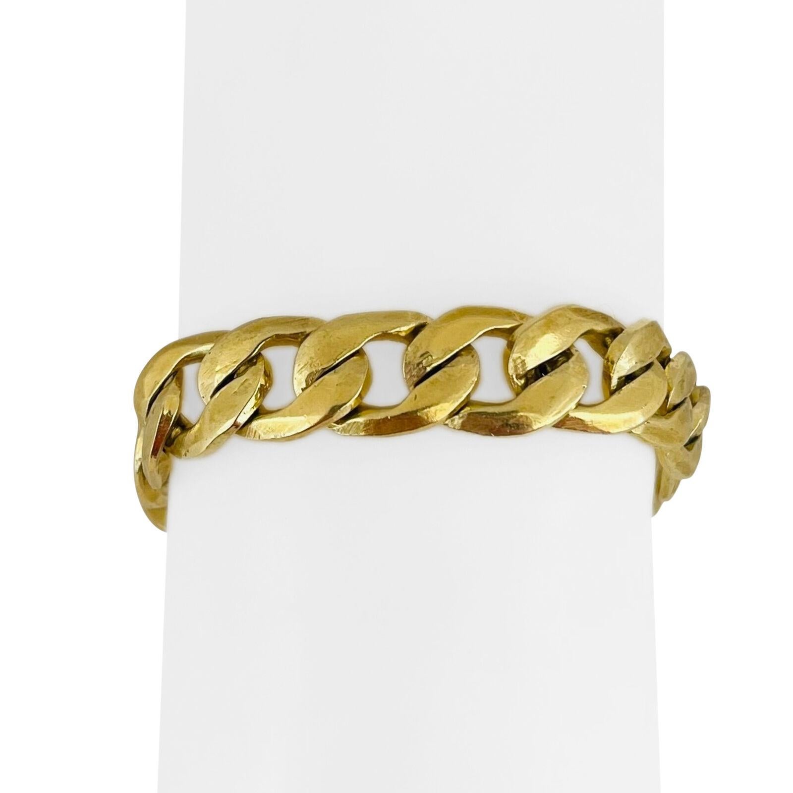 14 Karat Yellow Gold Men's Vintage Curb Link Bracelet 4