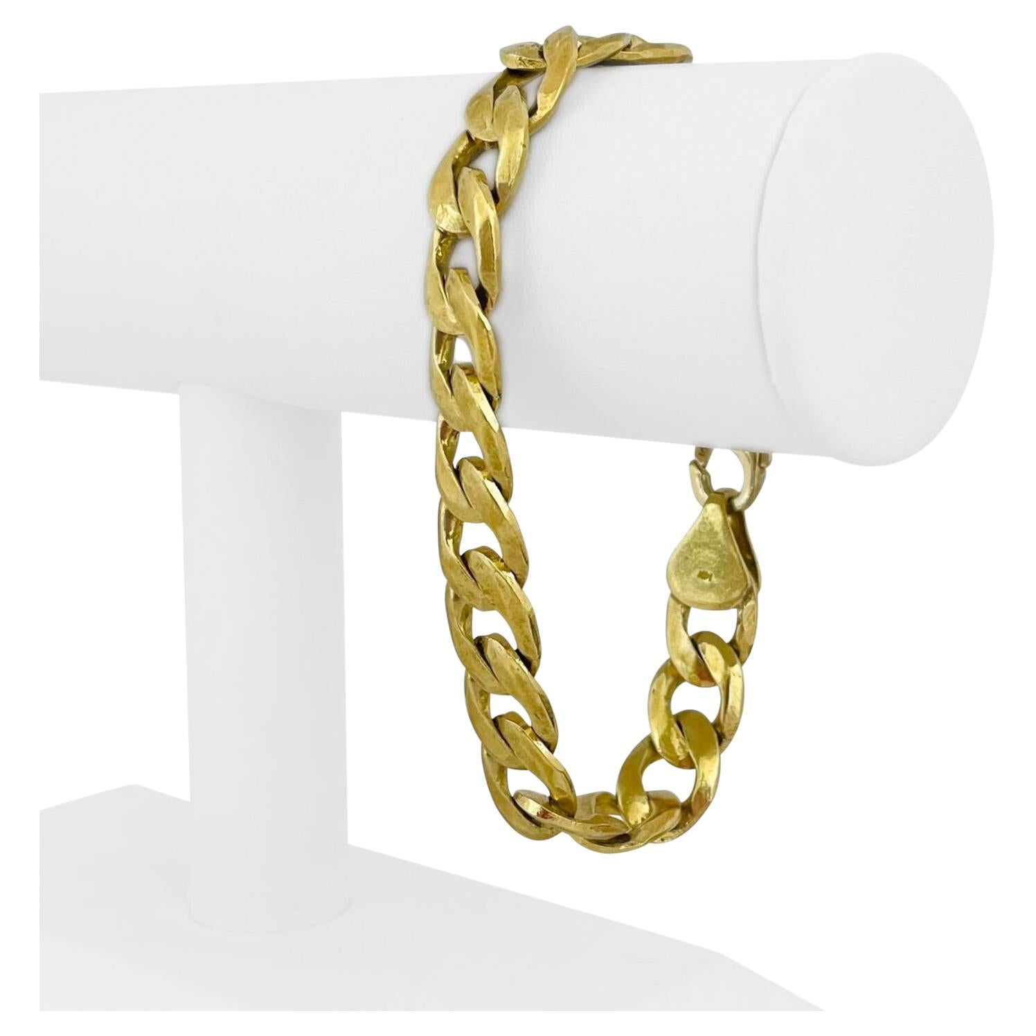 14 Karat Yellow Gold Men's Vintage Curb Link Bracelet