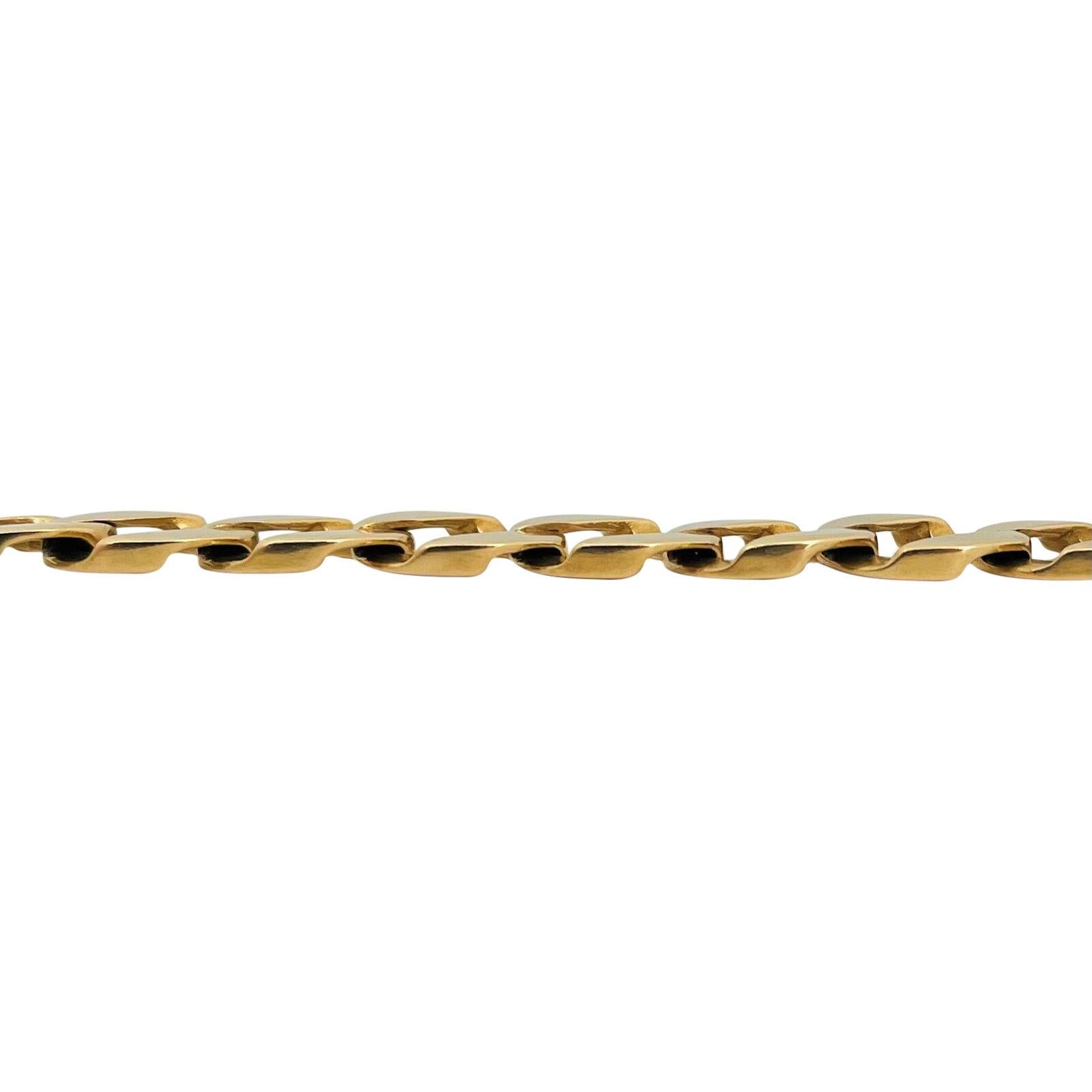 14 Karat Yellow Gold Men's Vintage Squared Curb Link Bracelet In Good Condition In Guilford, CT
