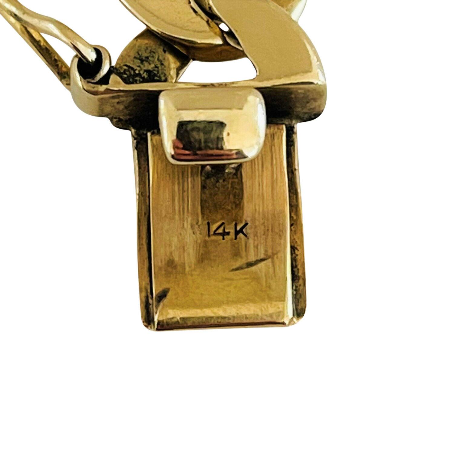 14 Karat Yellow Gold Men's Vintage Squared Curb Link Bracelet 3