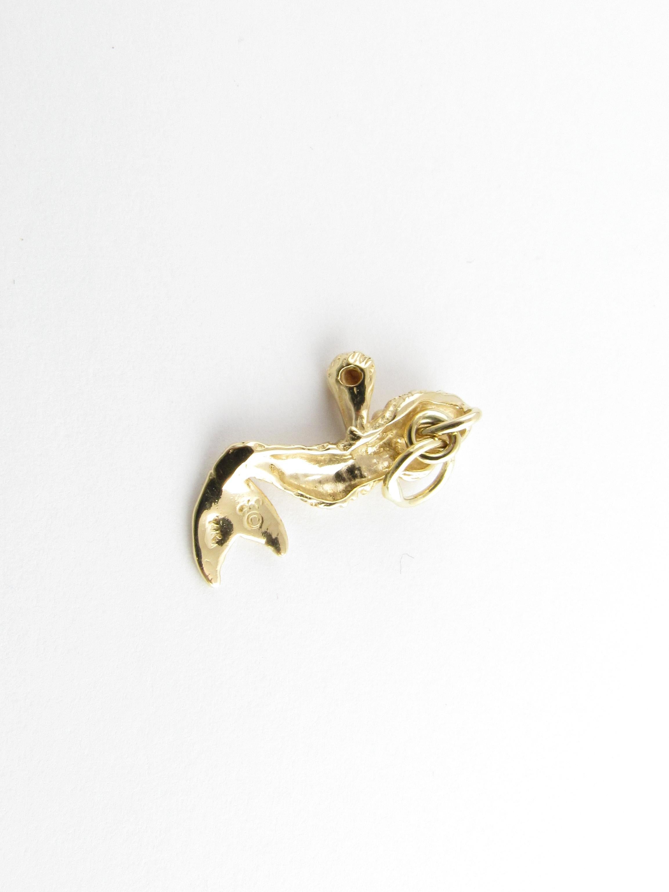 14 Karat Yellow Gold Mermaid Charm 4