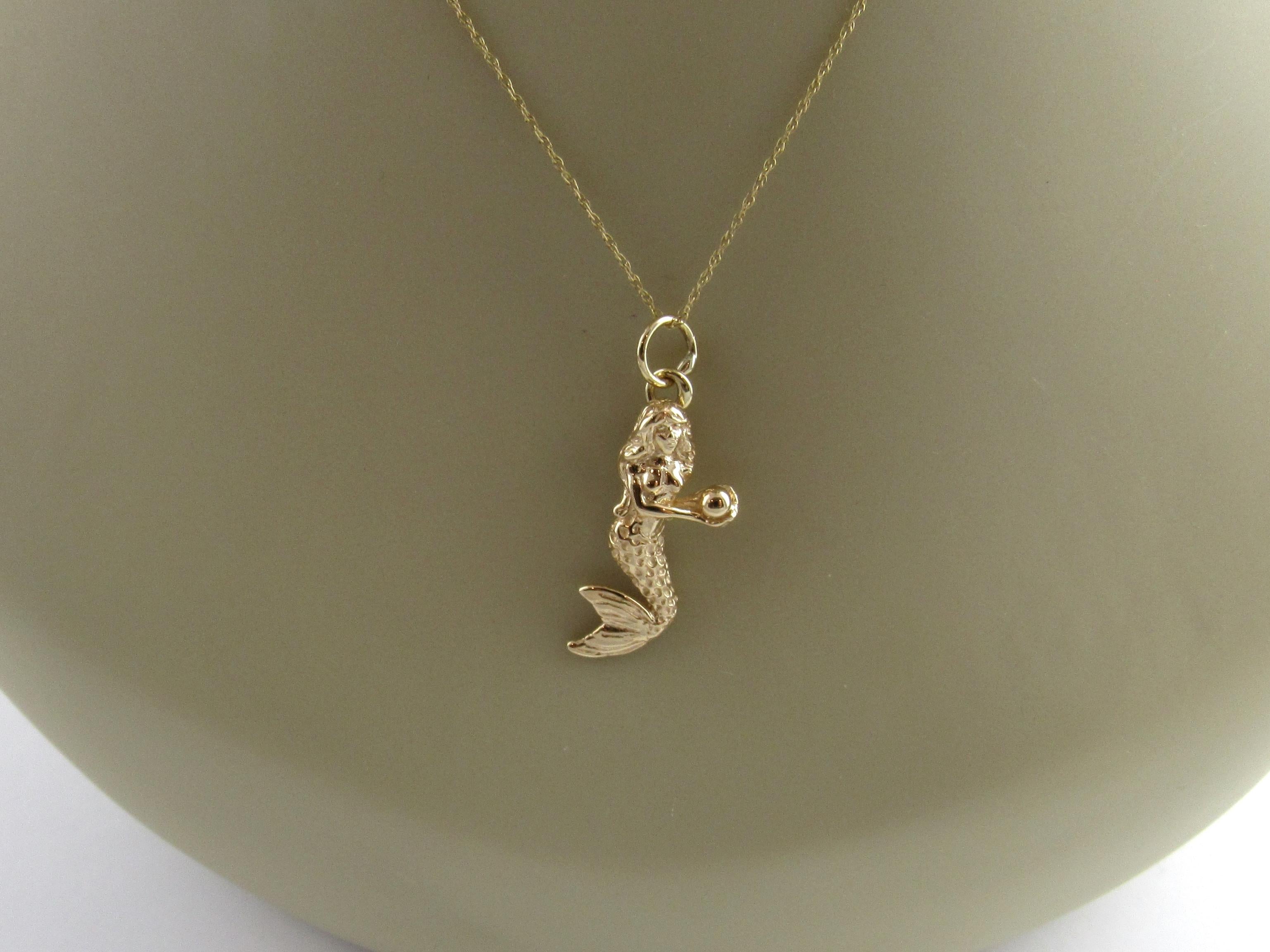14 Karat Yellow Gold Mermaid Charm 5