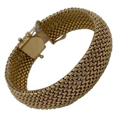 14 Karat Yellow Gold Mesh Bracelet