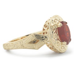 14 Karat Yellow Gold Mexican Fire Opal Ring
