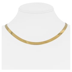 Or jaune 14 carats Milor Collier à maillons à chevrons plats, Italie